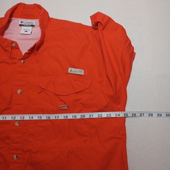 Columbia‎ Men's Large Shirt Orange PFG Vented Short Sleeve Auburn Tigers - Picture 4 of 11